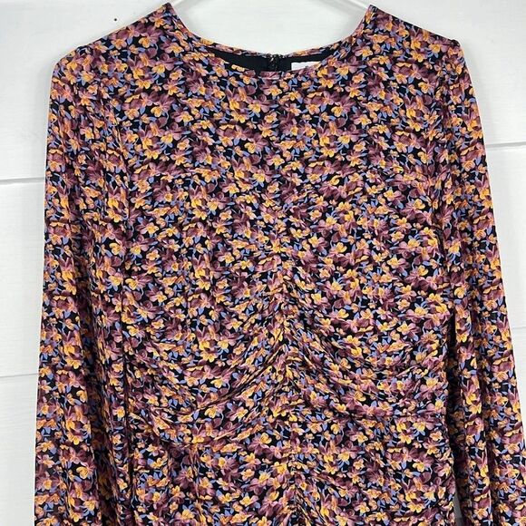 Fate Long Sleeve Ruched Floral Mini Dress Women’s Size Medium - Picture 3 of 13